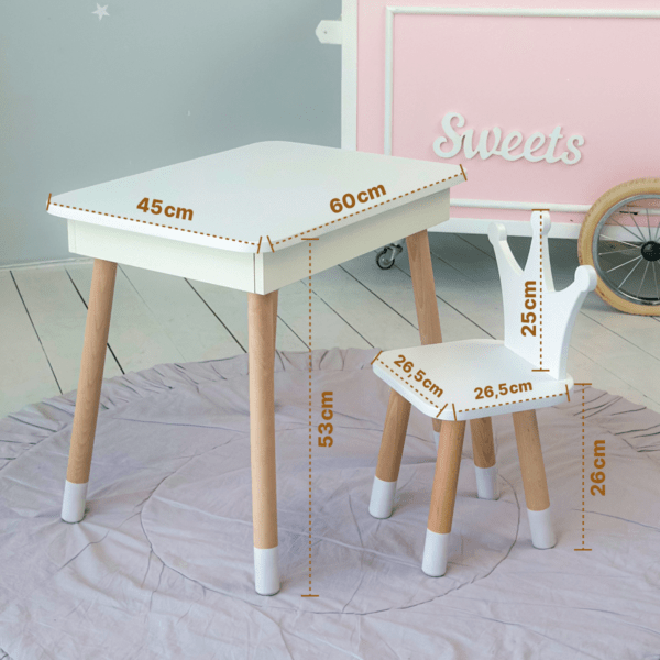 Kinderstuhl Holzstuhl für Kinderzimmer und Spiel – Bild 4