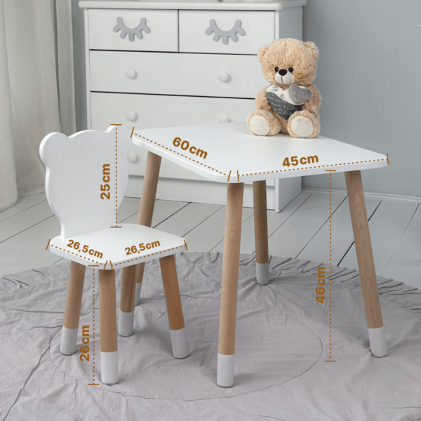 Kinderstuhl Teddybär aus Holz ideale Möbel für ein Kinderzimmer – Bild 4