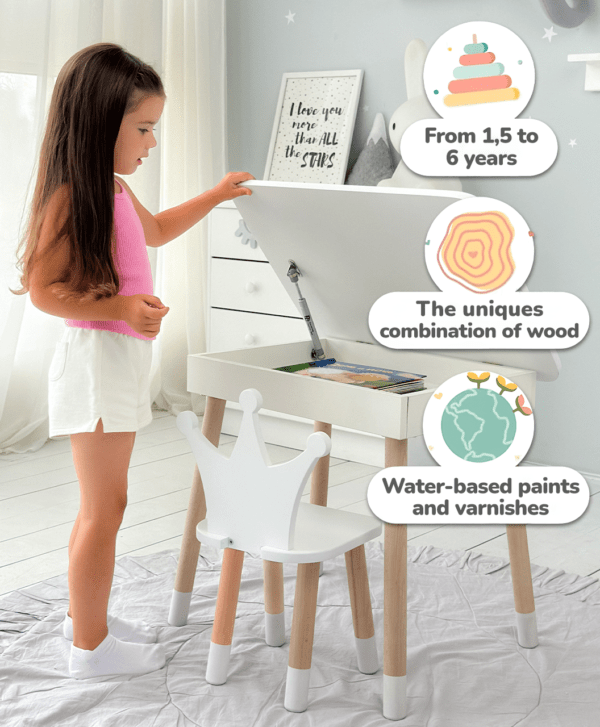 Kinderstuhl Holzstuhl für Kinderzimmer und Spiel – Bild 11