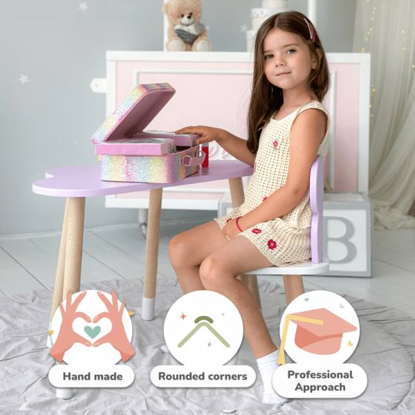 Holzstuhl für Kinder Kinderzimmermöbel Schreibtischstuhl – Bild 9