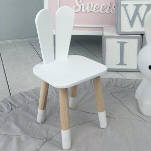 Kinderstuhl weiß Holzstuhl für Schreibtisch und Kinderzimmer