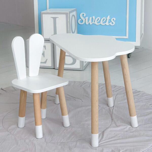 Kinderstuhl weiß Holzstuhl für Schreibtisch und Kinderzimmer – Bild 9