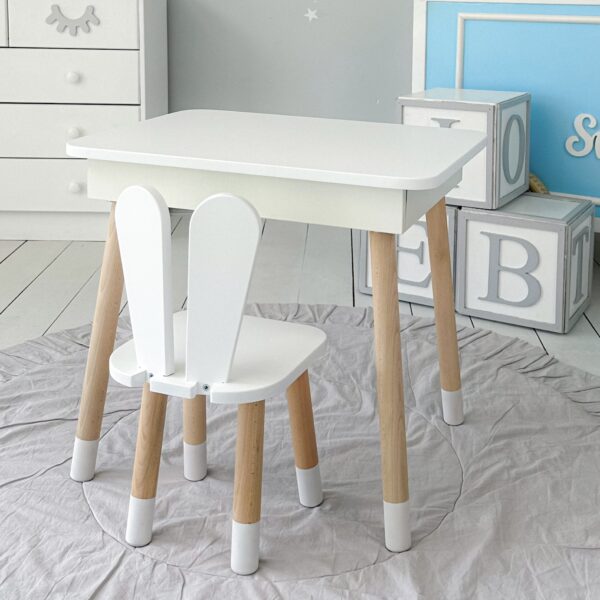 Kinderstuhl weiß Holzstuhl für Schreibtisch und Kinderzimmer – Bild 11