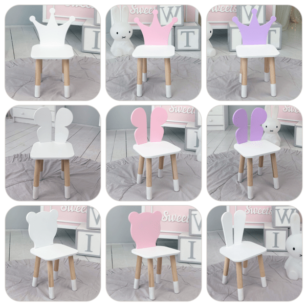 Kinderstuhl Teddybär aus Holz ideale Möbel für ein Kinderzimmer – Bild 5