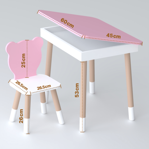 osa Kinderschreibtisch aus Holz mit Schublade – Lern- und Spieltisch, Geschenk für Kinder – Bild 4