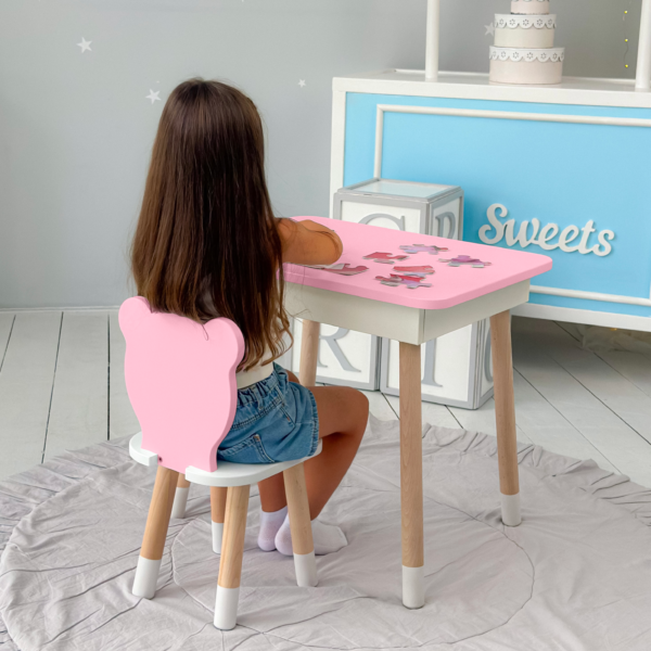 osa Kinderschreibtisch aus Holz mit Schublade – Lern- und Spieltisch, Geschenk für Kinder – Bild 10