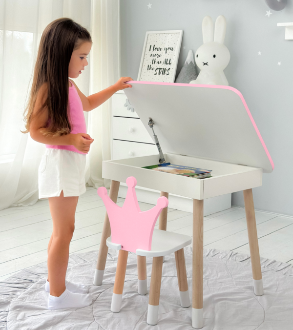 osa Kinderschreibtisch aus Holz mit Schublade – Lern- und Spieltisch, Geschenk für Kinder – Bild 7