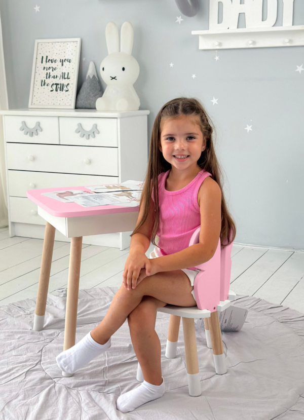 osa Kinderschreibtisch aus Holz mit Schublade – Lern- und Spieltisch, Geschenk für Kinder – Bild 11