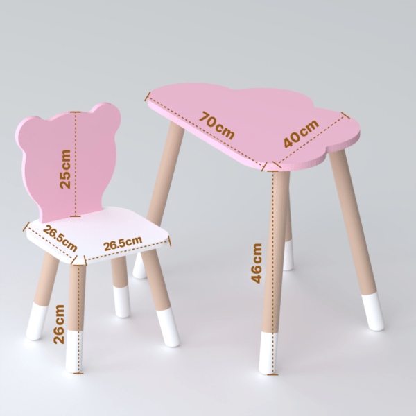 Kindertisch und rosa Kinderstuhl – Möbel-Set als Geschenk für Kleinkinder – Bild 3