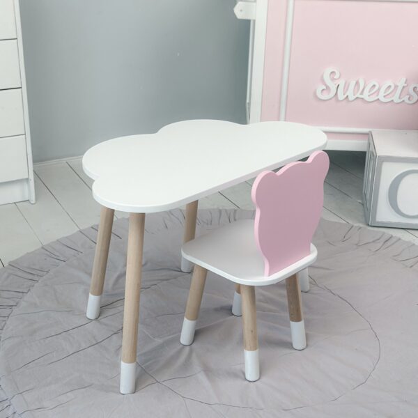 Weißer Kindertisch und rosa Kinderstuhl – Geschenkset für Kinder – Bild 7
