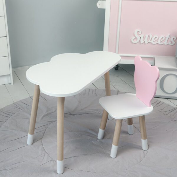 Weißer Kindertisch und rosa Kinderstuhl – Geschenkset für Kinder – Bild 9