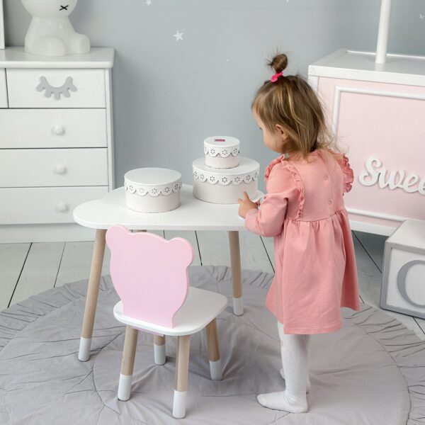 Weißer Kindertisch und rosa Kinderstuhl – Geschenkset für Kinder – Bild 8