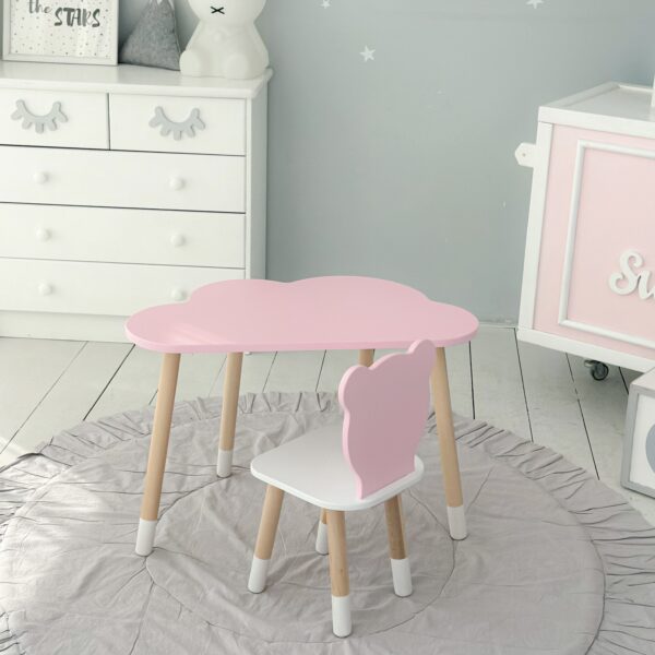 Kindertisch und rosa Kinderstuhl – Möbel-Set als Geschenk für Kleinkinder – Bild 7