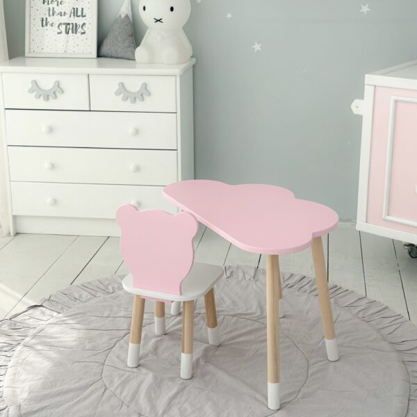 Kindertisch und rosa Kinderstuhl – Möbel-Set als Geschenk für Kleinkinder – Bild 9