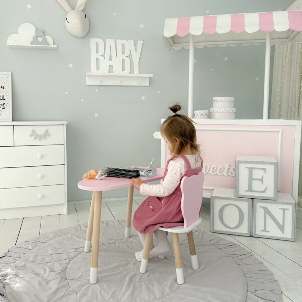 Kindertisch und rosa Kinderstuhl – Möbel-Set als Geschenk für Kleinkinder – Bild 4